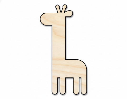 Unfinished Wood Cute Giraffe Shape  | DIY Craft Cutout | up to 46" DIY NameSigns.com