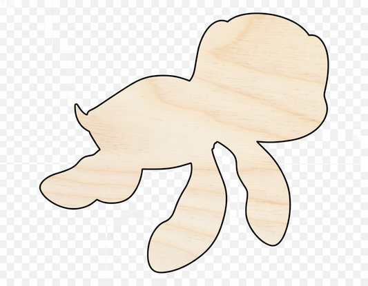 Unfinished Wood Cartoon Seaturtle Shape | DIY Craft Cutout | up to 46" DIY NameSigns.com