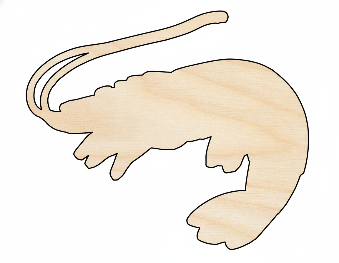 Unfinished Wood Shrimp Shape | DIY Craft Cutout | up to 46" DIY NameSigns.com