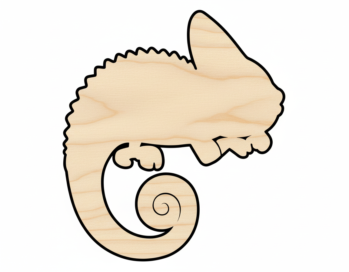 Unfinished Wood Chameleon Shape | DIY Craft Cutout | up to 46" DIY NameSigns.com