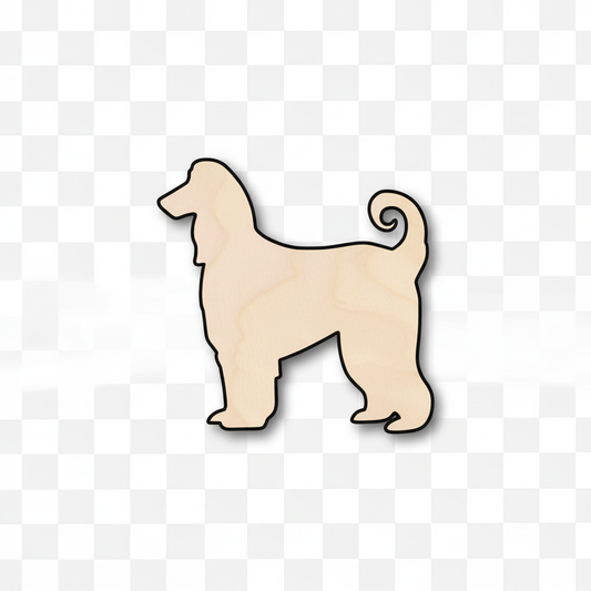Unfinished Wood Afgan Hound Dog Silhouette - Craft- up to 46" DIY NameSigns.com