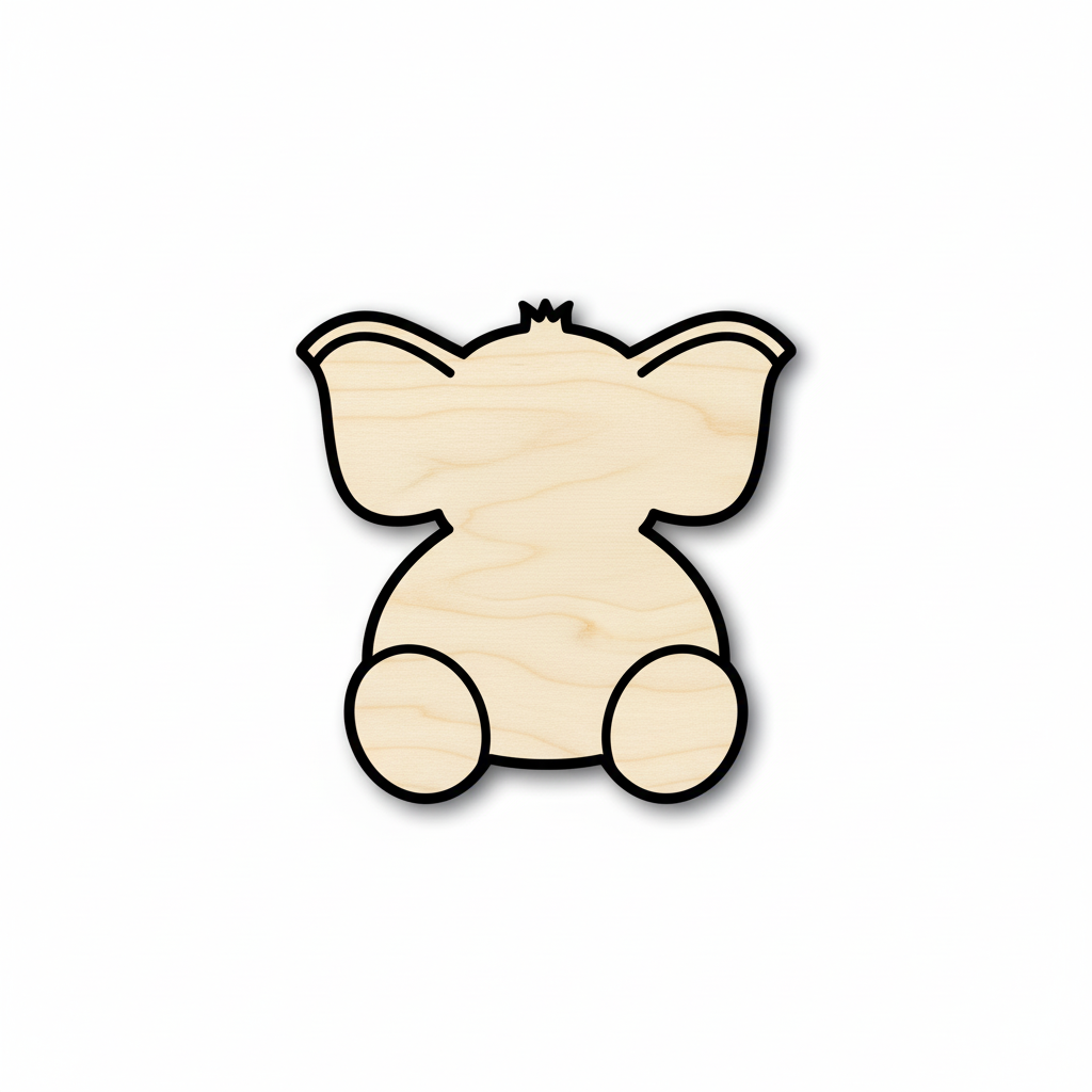 Unfinished Wood Baby Elephant Shape - Craft - up to 46" DIY NameSigns.com