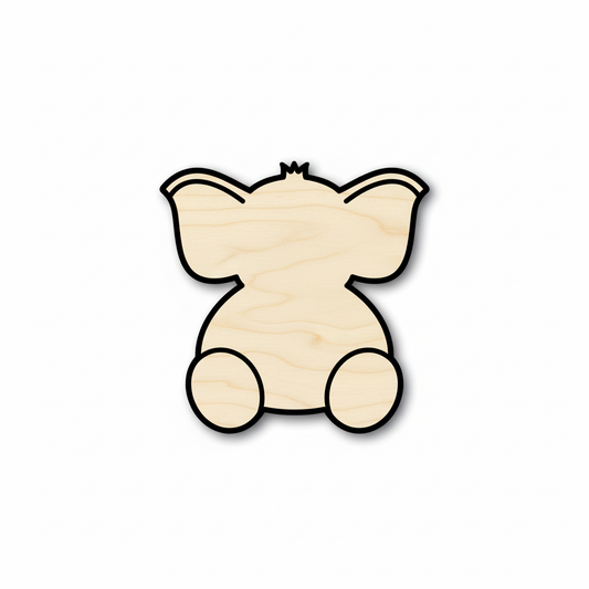 Unfinished Wood Baby Elephant Shape - Craft - up to 46" DIY NameSigns.com