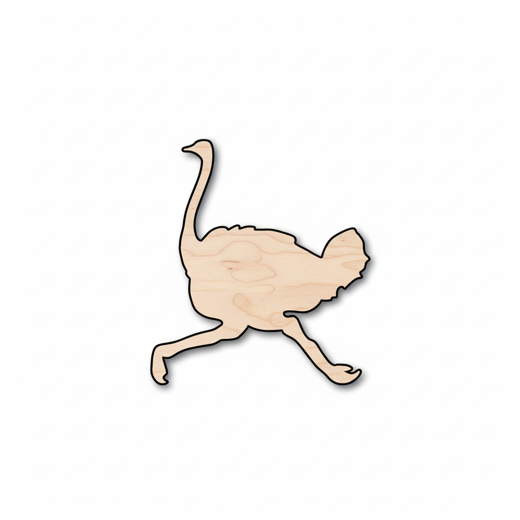 Unfinished Wood Ostrich Silhouette - Craft- up to 46" DIY NameSigns.com