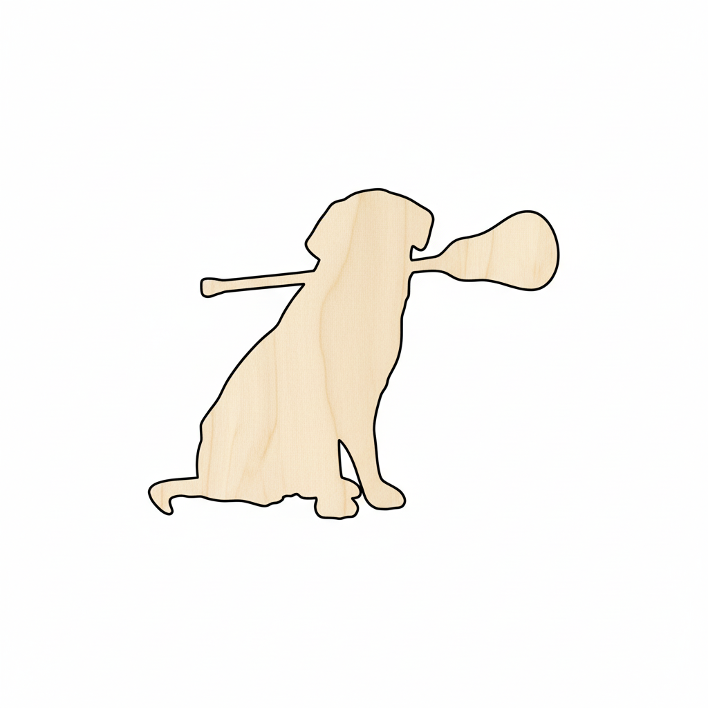 Unfinished Wood Lacrosse Dog Shape - Craft - up to 46" DIY NameSigns.com