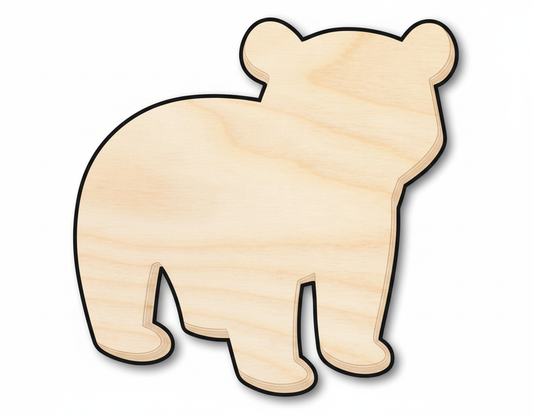 Unfinished Wood Cute Polar Bear Shape | DIY Craft Cutout | up to 46" DIY NameSigns.com