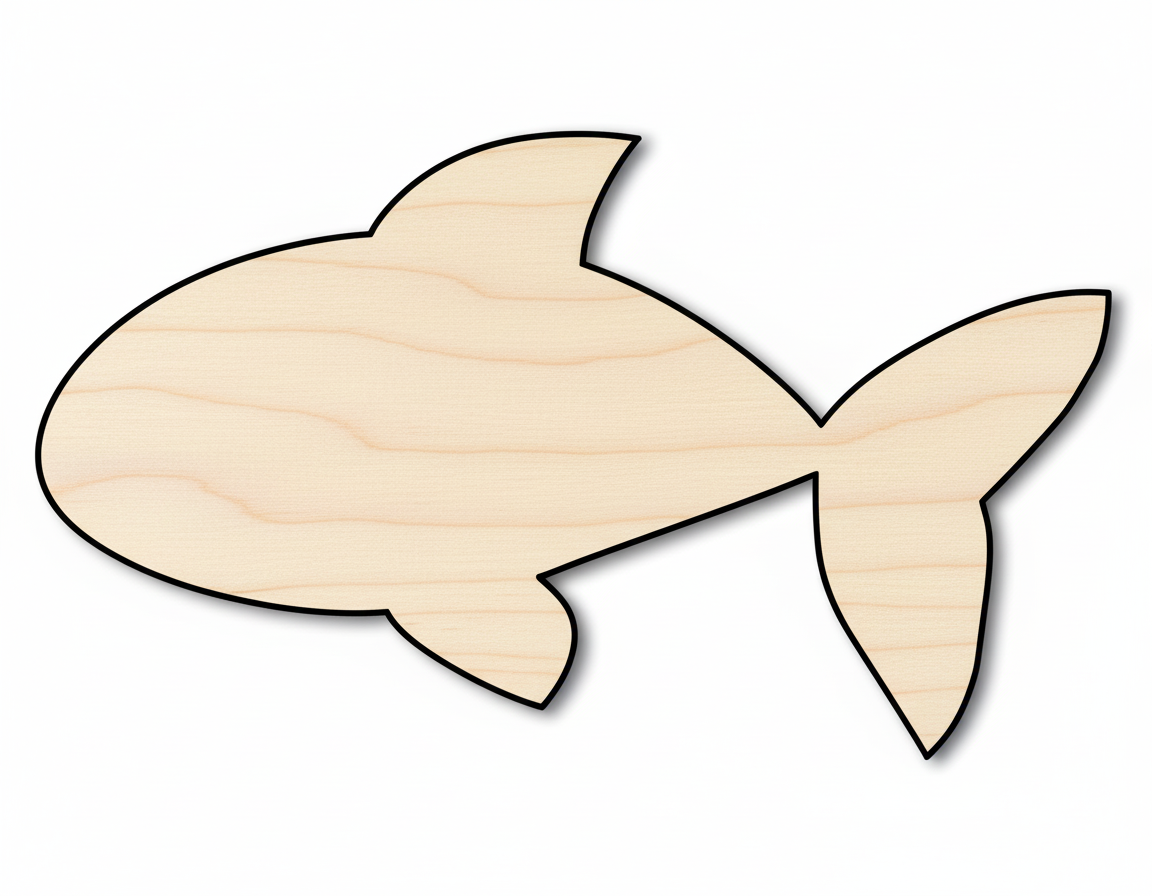 Unfinished Wood Cute Goldfish Shape | DIY Craft Cutout | up to 46" DIY NameSigns.com