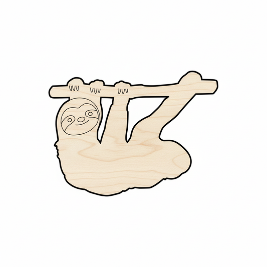 Unfinished Wood Sloth Silhouette - Craft- up to 46" DIY NameSigns.com