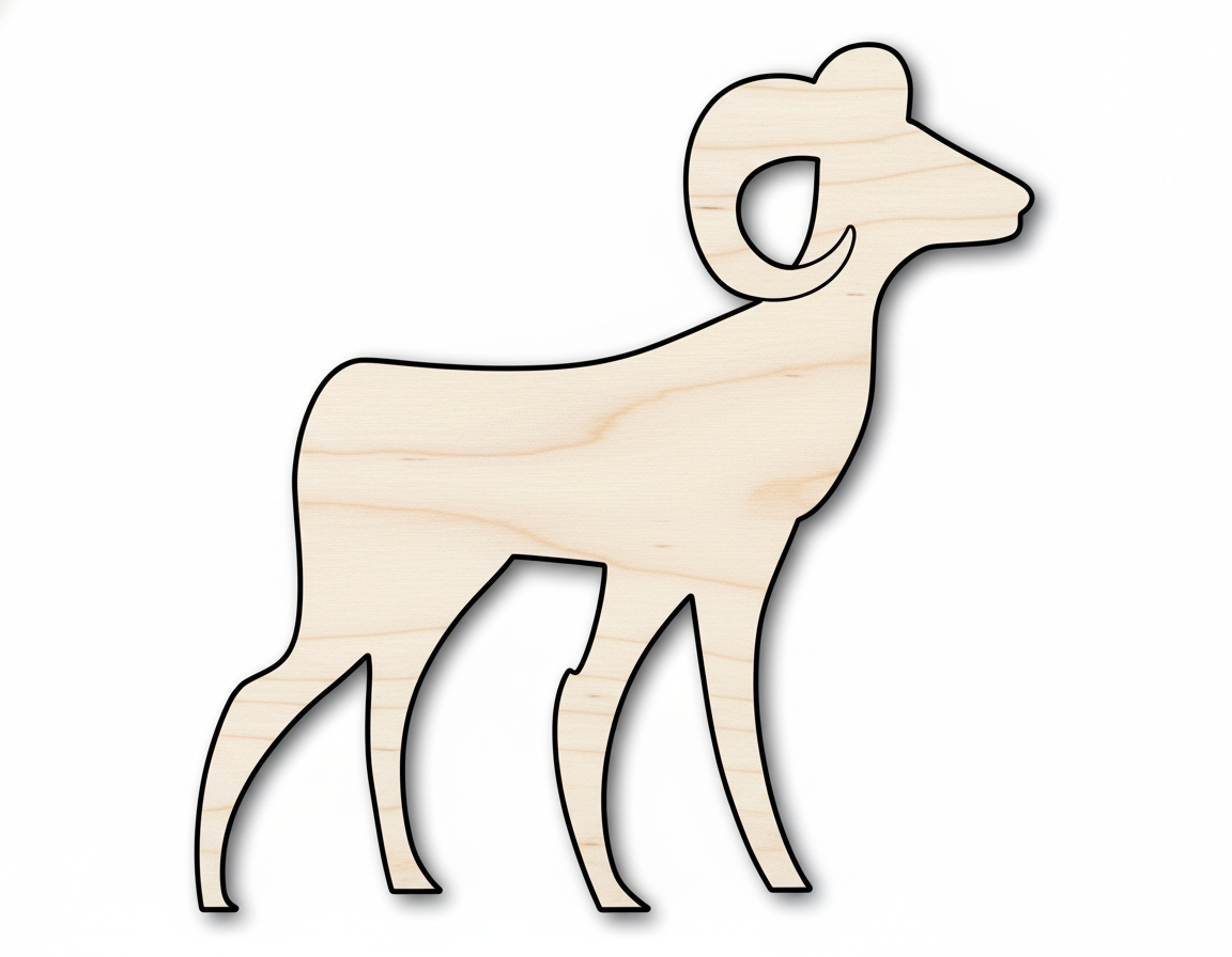 Unfinished Wood Aries Ram Shape - Zodiac Craft - up to 46" NameSigns.com