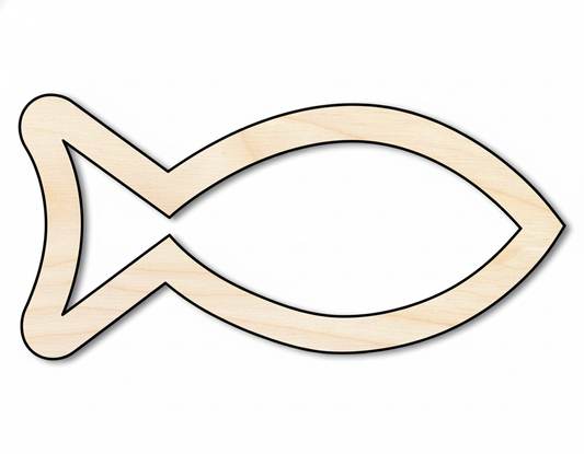 Unfinished Wood Fish Outline Shape | DIY Craft Cutout | up to 46" DIY NameSigns.com