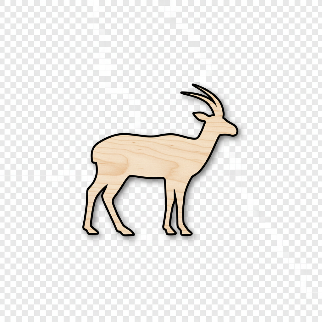 Unfinished Wood Antelope Shape - Animal - Wildlife - Craft - up to 46" DIY NameSigns.com
