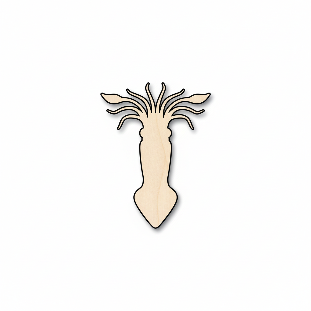 Unfinished Wood Squid Shape - Ocean - Nursery - Craft - up to 46" DIY NameSigns.com