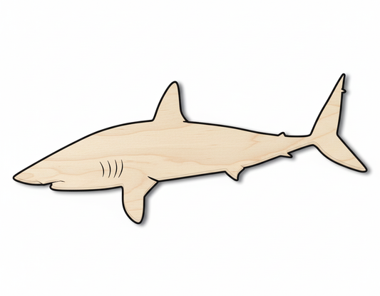 Unfinished Wood Swimming  Sand Tiger Shark Shape | DIY Craft Cutout | up to 46" DIY NameSigns.com