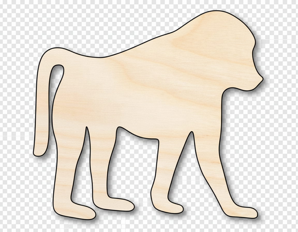 Unfinished Wood Baboon Shape | DIY Animal Craft Cutout | Up to 36" NameSigns.com
