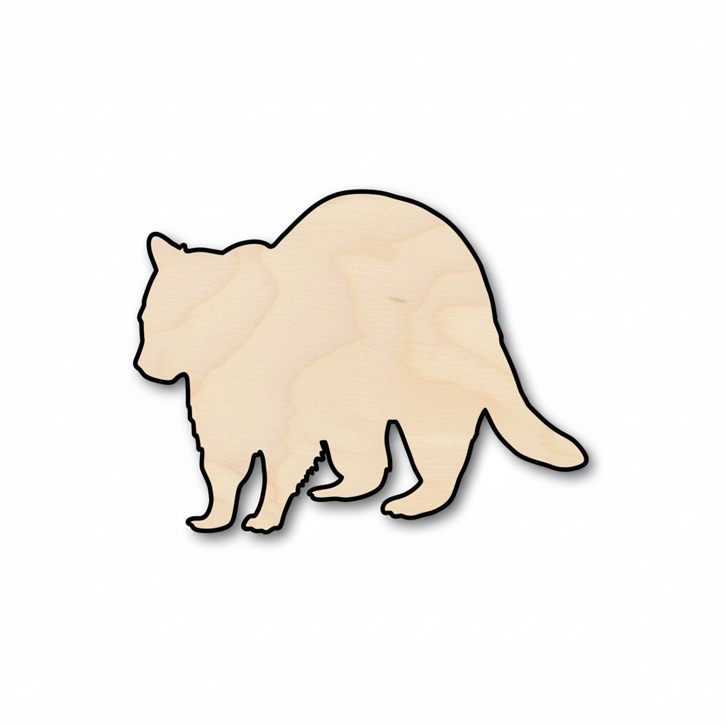 Unfinished Wood Raccoon Silhouette - Craft- up to 46" DIY NameSigns.com