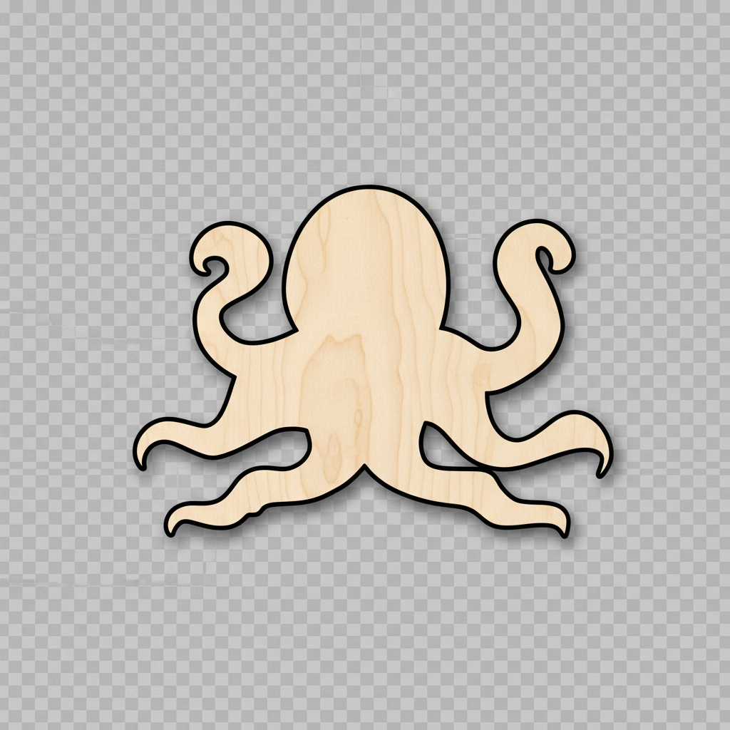 Unfinished Wood Octopus Silhouette - Craft- up to 46" DIY NameSigns.com