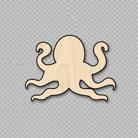 Unfinished Wood Octopus Silhouette - Craft- up to 46" DIY NameSigns.com