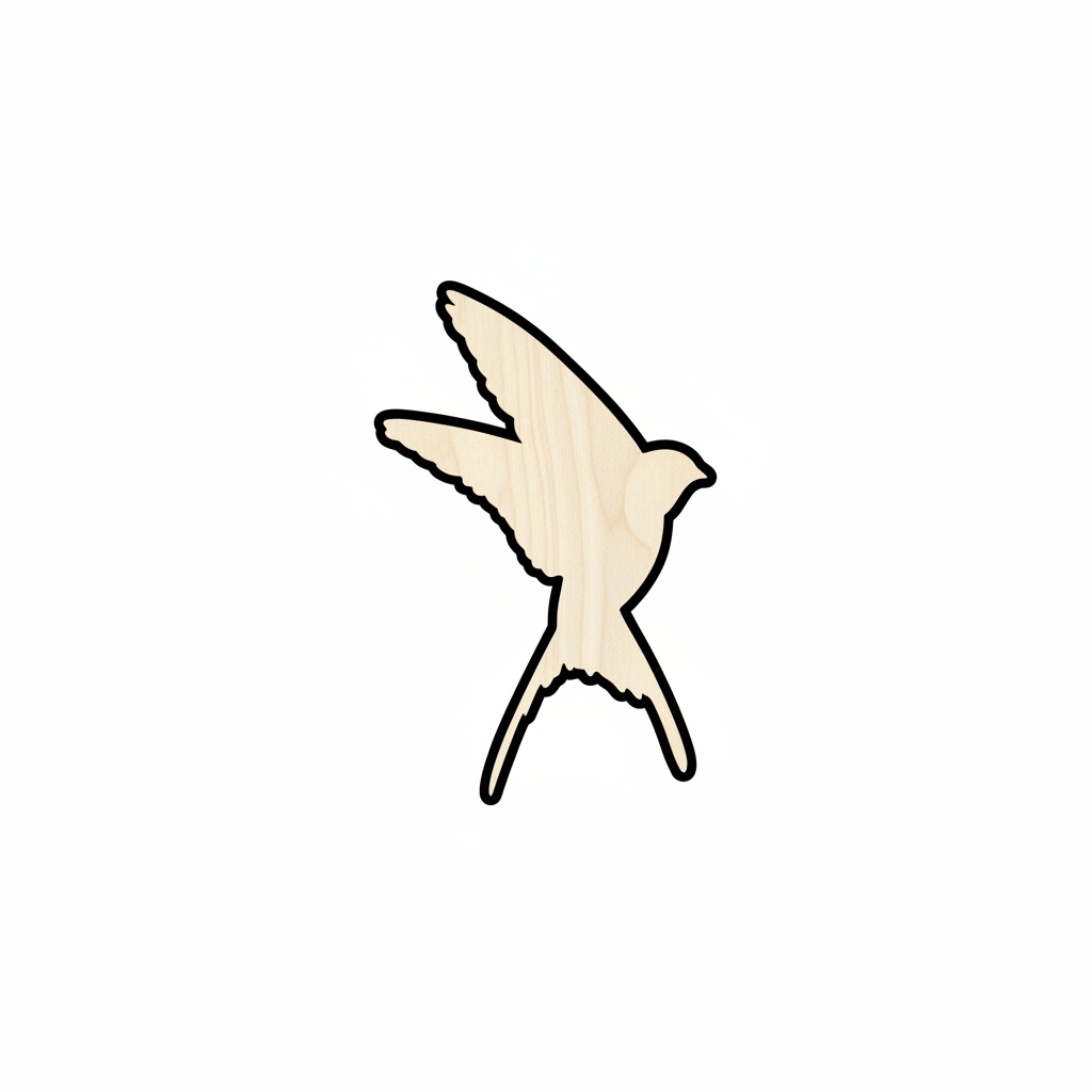 Unfinished Wood Swallow Shape - Craft - up to 46" DIY NameSigns.com