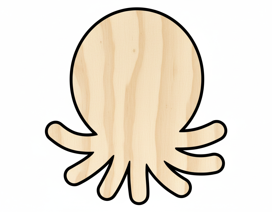 Unfinished Cute Octopus Shape | DIY Craft Cutout | up to 46" DIY NameSigns.com