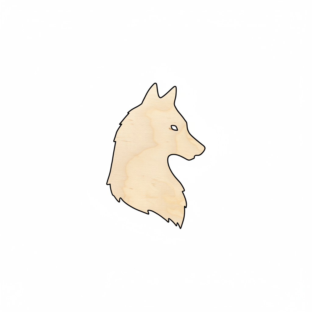 Unfinished Wood Wolf Head Side Silhouette Shape - Craft - up to 46" DIY NameSigns.com