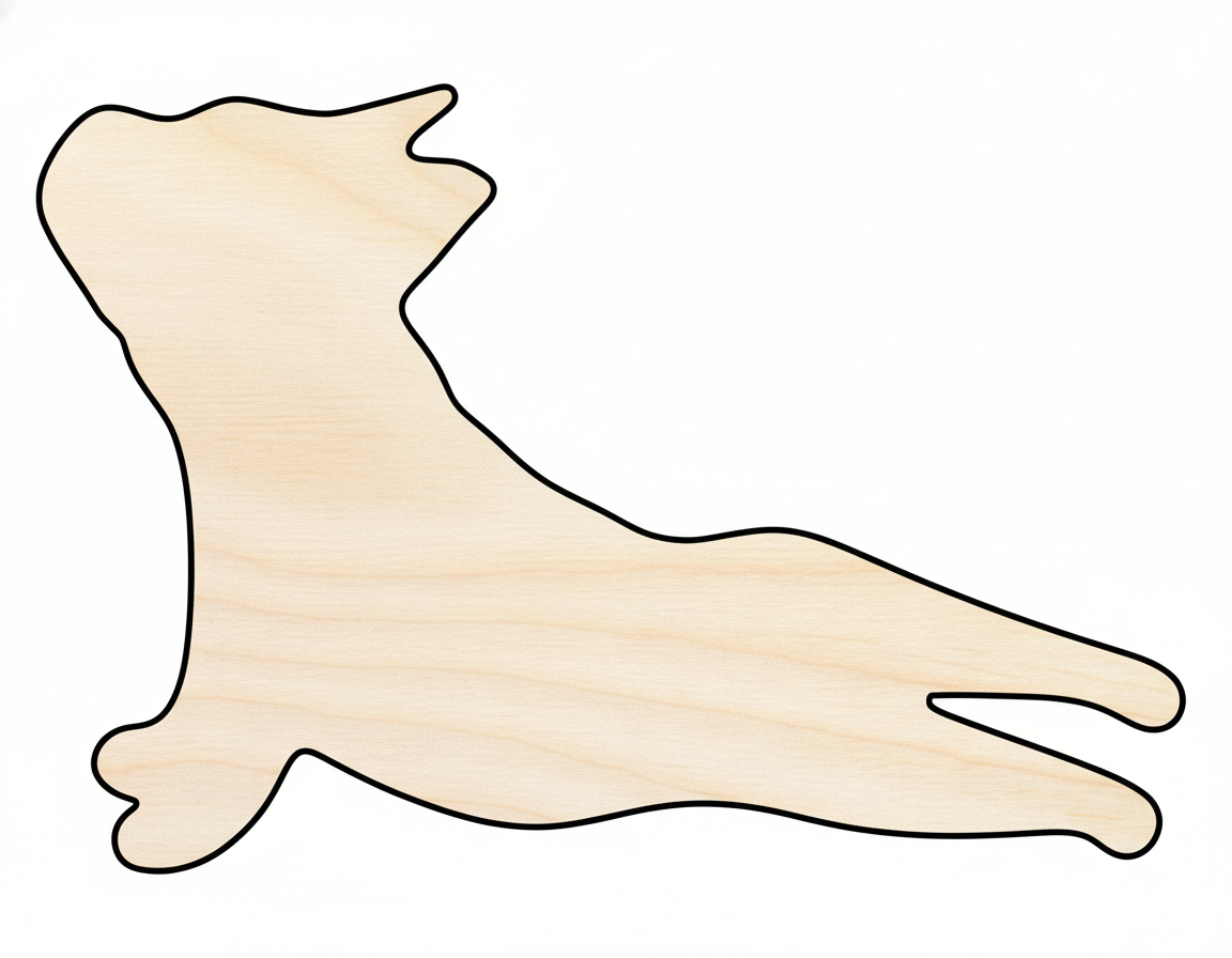 Unfinished Wood Stretching Dog Silhouette | DIY Dog Craft Cutout | up to 46" DIY NameSigns.com