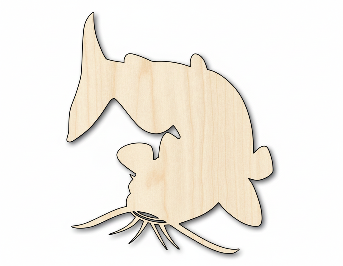 Unfinished Wood Catfish Shape | DIY Craft Cutout | up to 46" DIY NameSigns.com