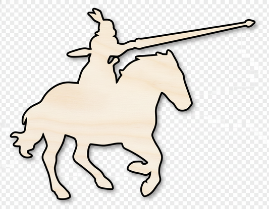 Unfinished Wood Jousting Knight Shape - Craft - up to 46" NameSigns.com