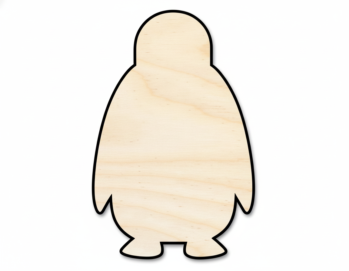 Unfinished Wood Cute Penguin Shape | DIY Craft Cutout | up to 46" DIY NameSigns.com