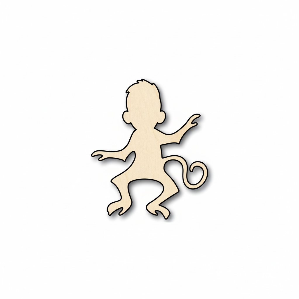 Unfinished Wood Monkey Shape - Animal - Wildlife - Craft - up to 46" DIY NameSigns.com