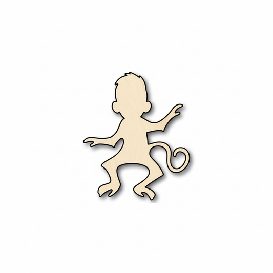 Unfinished Wood Monkey Shape - Animal - Wildlife - Craft - up to 46" DIY NameSigns.com