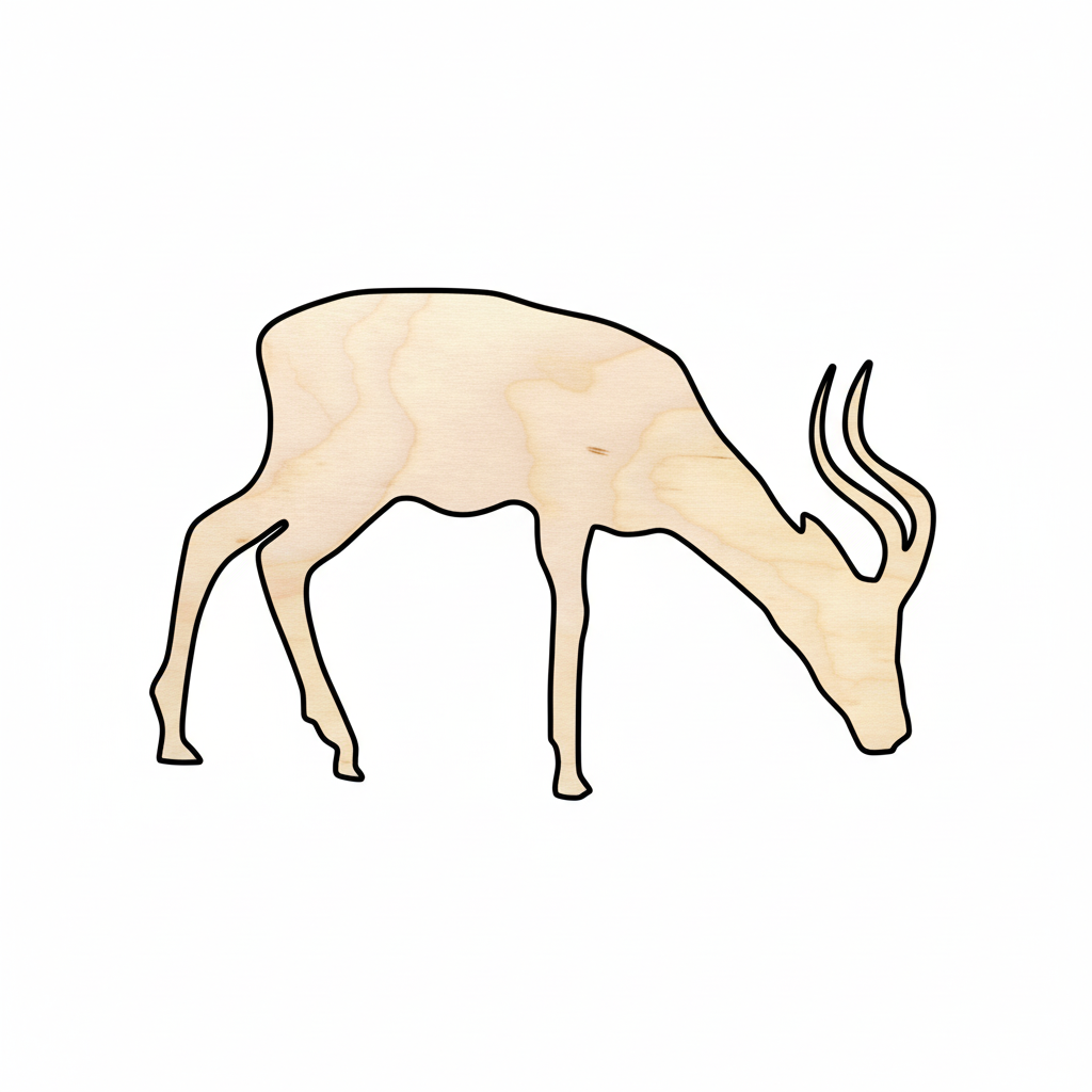 Unfinished Wood Antelope Silhouette - Craft- up to 46" DIY NameSigns.com