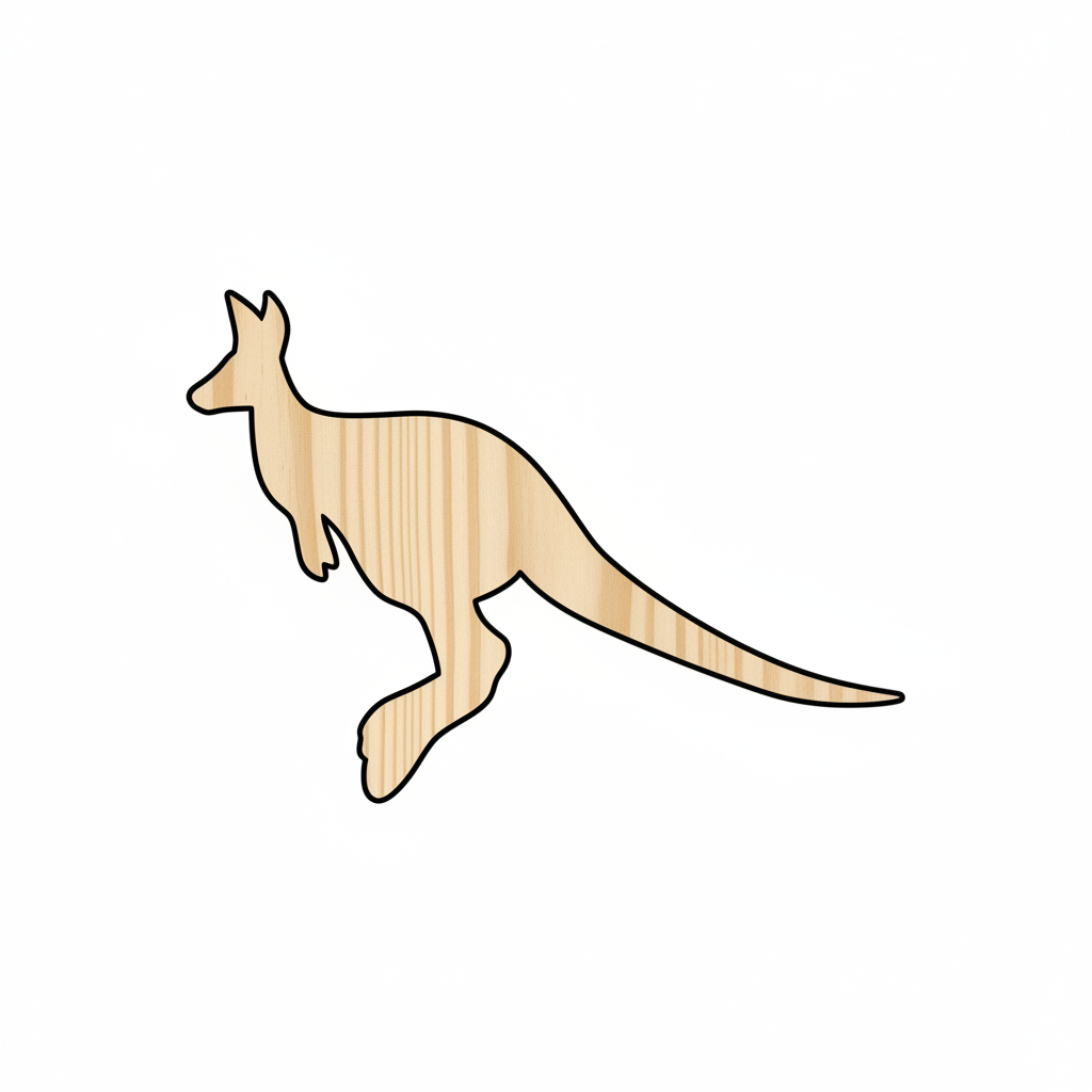 Unfinished Wood Kangaroo Australian Wildlife Shape - Craft - up to 46" DIY NameSigns.com