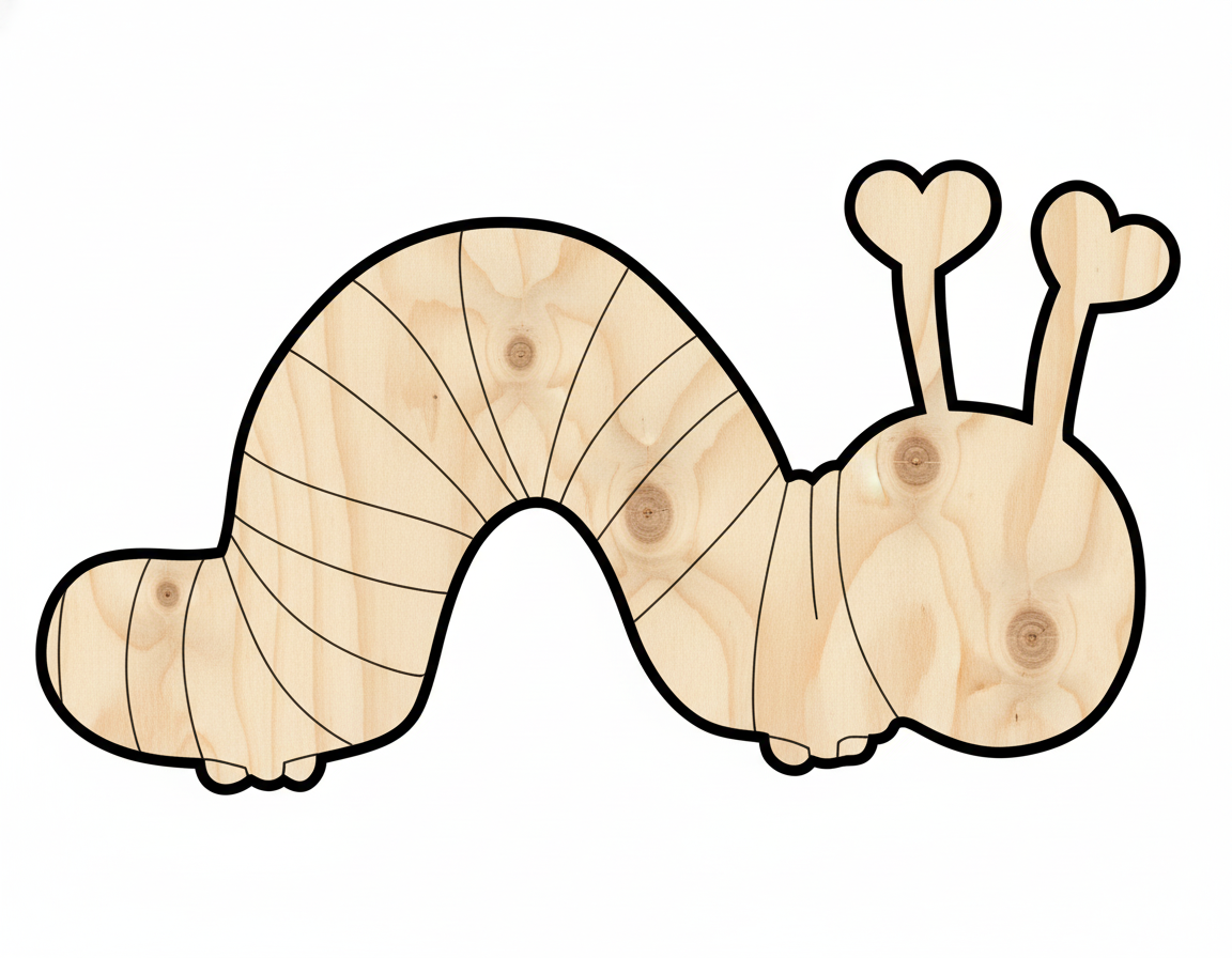 Unfinished Heart Caterpillar Shape | DIY Craft Cutout | up to 46" DIY NameSigns.com