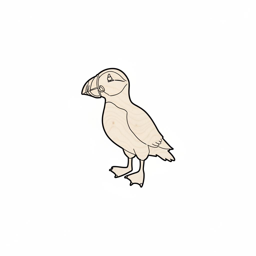 Unfinished Wood Puffin Silhouette - Craft- up to 46" DIY NameSigns.com