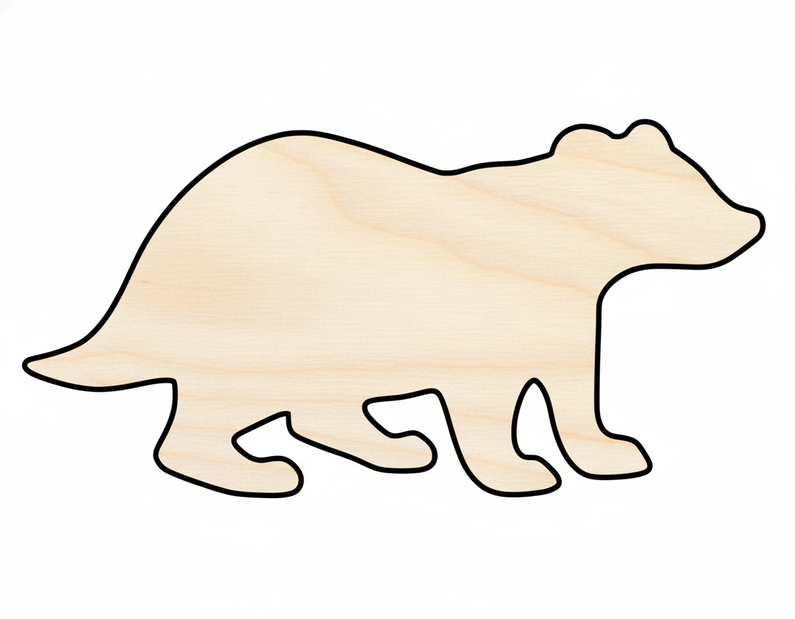 Unfinished Wood Badger Shape | DIY Wildlife Craft Cutout | Up to 36" NameSigns.com
