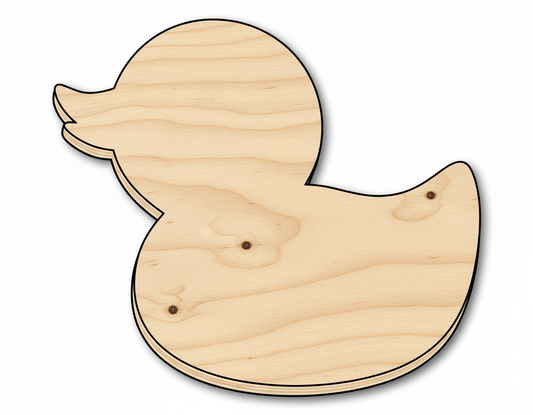 Unfinished Wood Cute Rubber Duck Shape | DIY Craft Cutout | up to 46" DIY NameSigns.com