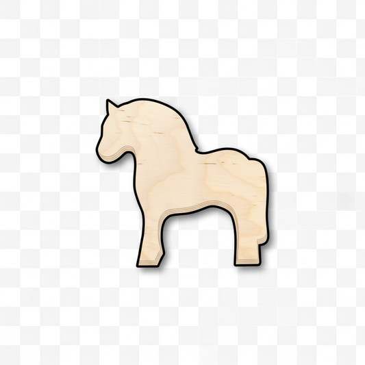 Unfinished Wood Norwegian Fjord Dala Horse Shape - Craft - up to 46" DIY NameSigns.com