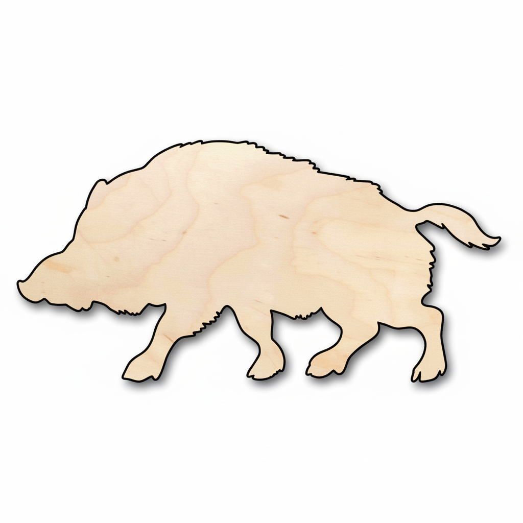 Unfinished Wood Warthog Wild Pig Silhouette - Craft- up to 46" DIY NameSigns.com