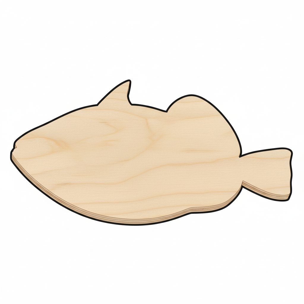 Unfinished Wood Trigger Fish Shape - Craft - up to 46" DIY NameSigns.com