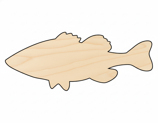 Unfinished Wood Bass Silhouette | DIY Craft Cutout | up to 46" DIY NameSigns.com