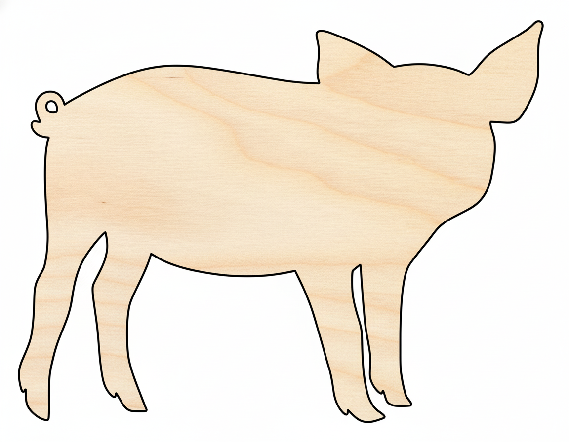 Unfinished Wood Pig Shape - Animal Craft - up to 46" DIY NameSigns.com