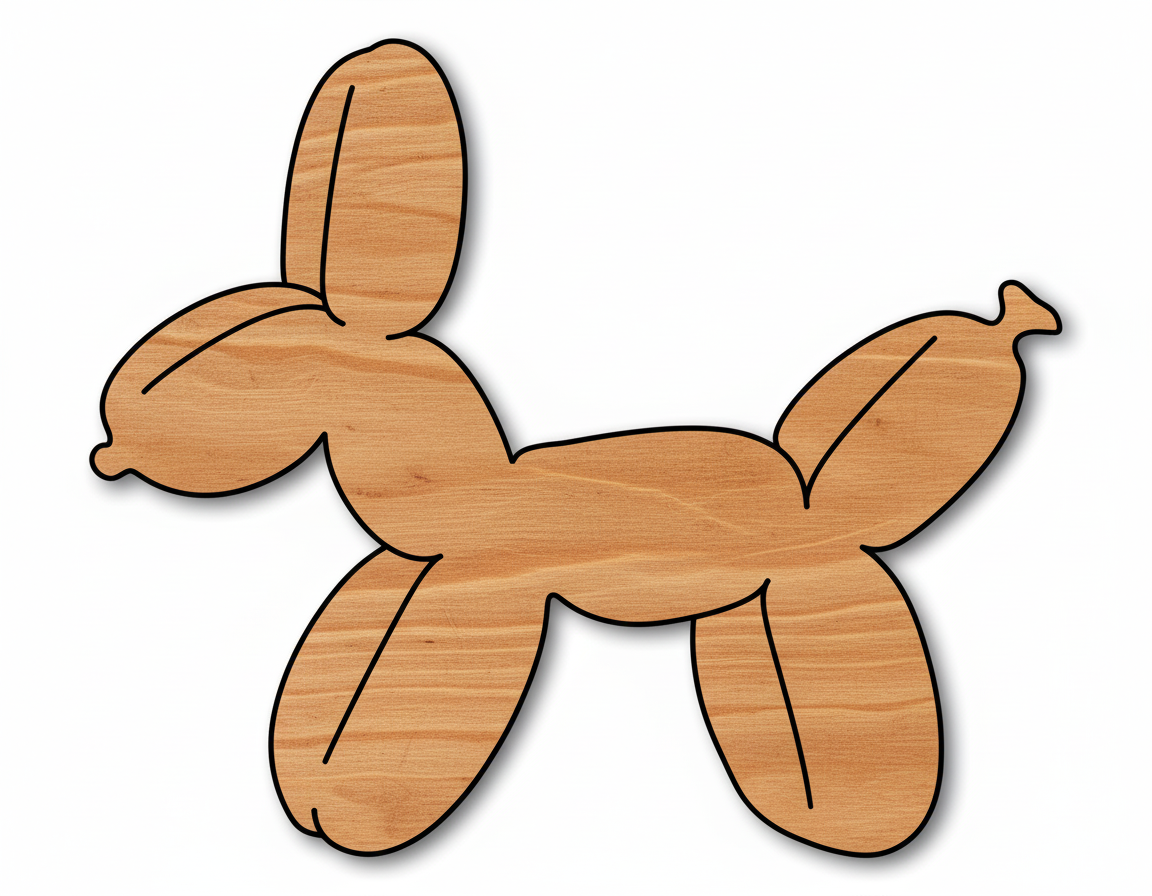 Unfinished Wood Balloon Dog Shape | DIY Craft Cutout | up to 46" DIY NameSigns.com