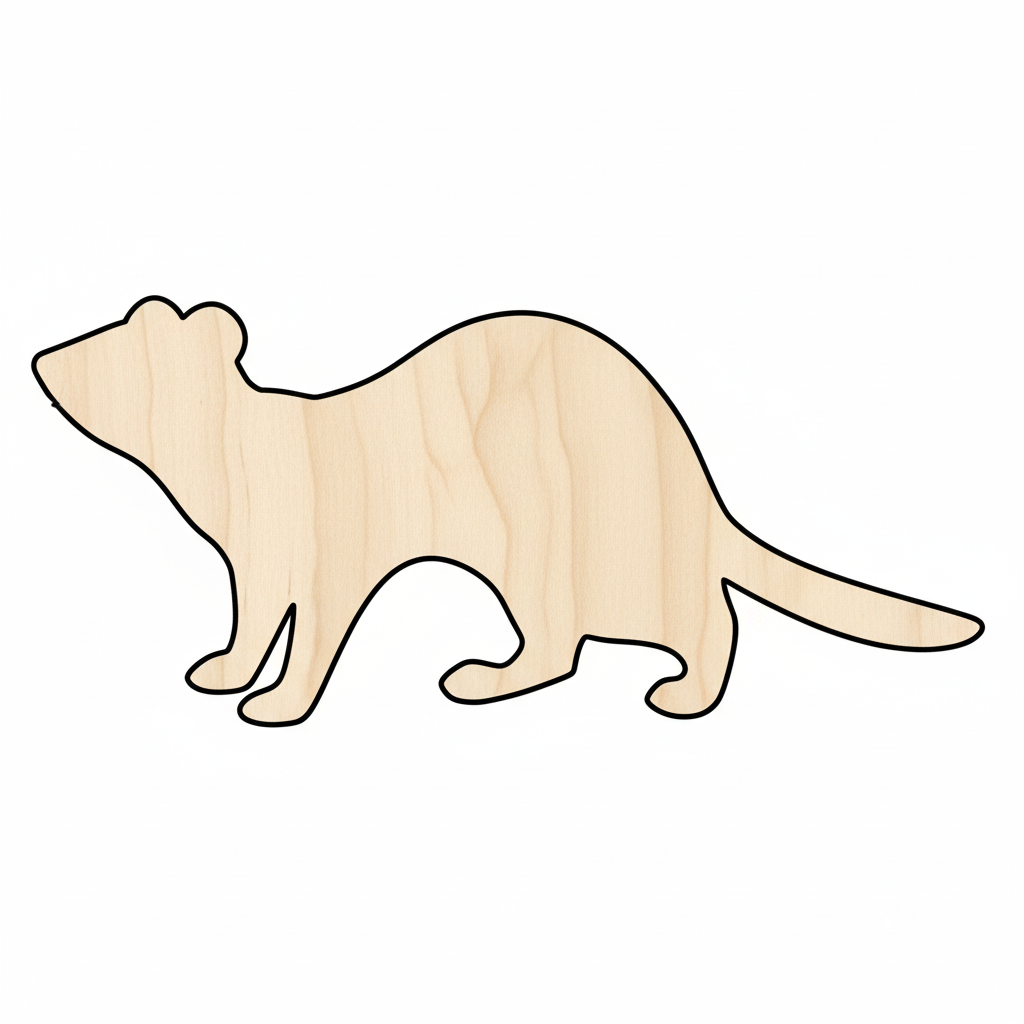 Unfinished Wood Ferret Shape - Animal - Craft - up to 46" DIY NameSigns.com