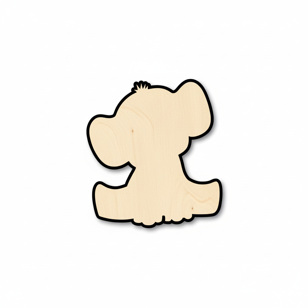 Unfinished Wood Baby Elephant Shape - Craft - up to 46" DIY NameSigns.com