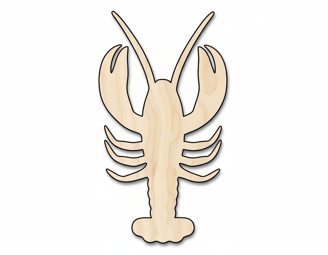 Unfinished Wood Crawfish Shape | DIY Craft Cutout | up to 46" DIY NameSigns.com