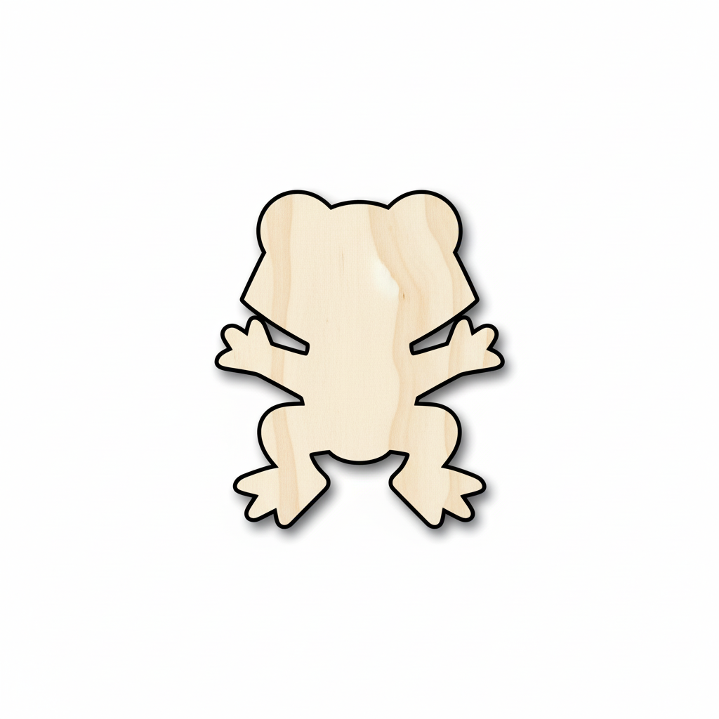 Unfinished Wood Cute Frog Shape - Craft - up to 46" DIY NameSigns.com
