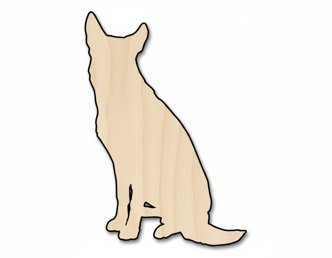 Unfinished Wood Sitting Dog Shape - up to 46" NameSigns.com