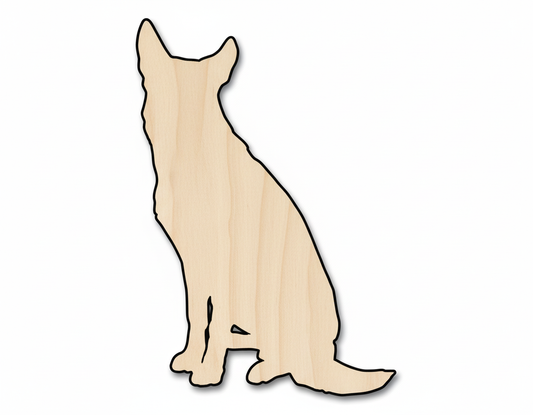 Unfinished Wood Sitting Dog Shape - up to 46" NameSigns.com