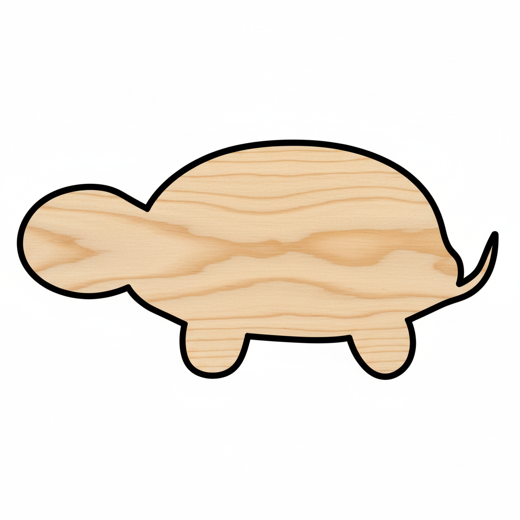 Unfinished Wood Cute Turtle Shape - Craft - up to 46" DIY NameSigns.com