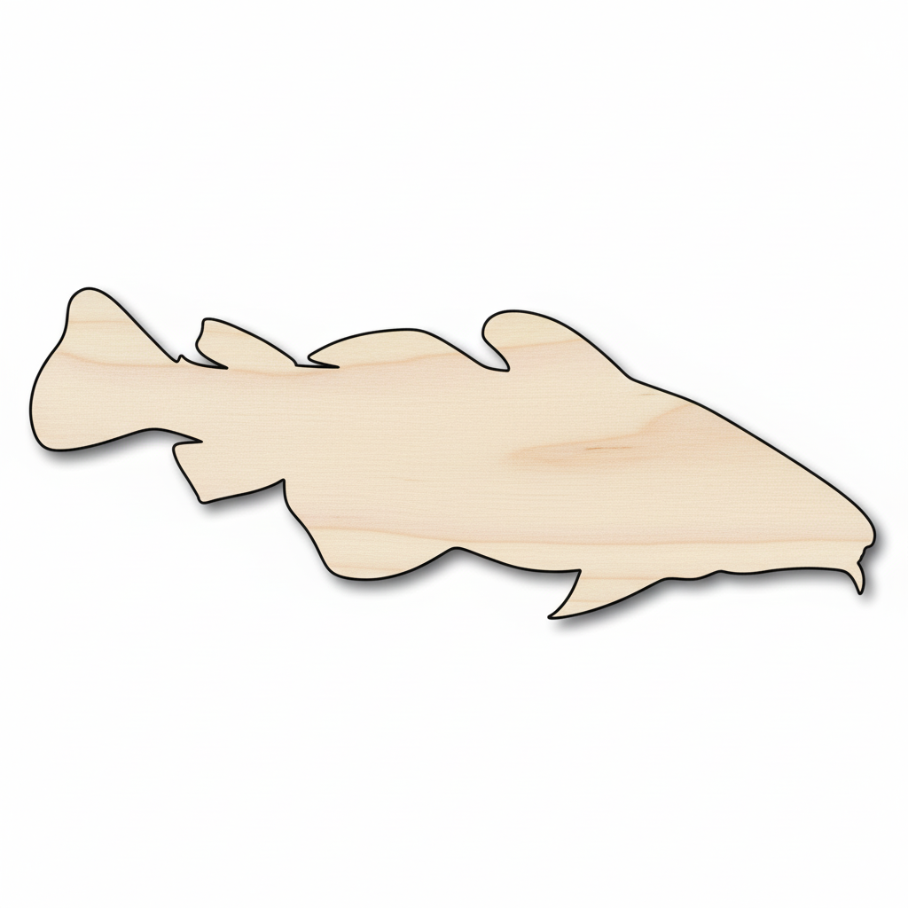 Unfinished Wood Cod Fish Silhouette - Craft- up to 46" DIY NameSigns.com
